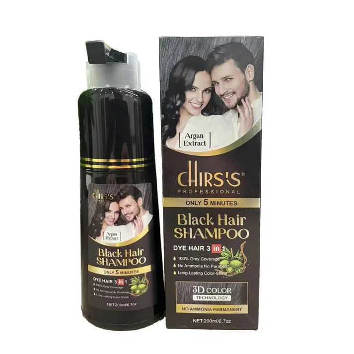 CHIRS’S PROFESSIONAL BLACK HAIR COLOR SHAMPOO WITH ARGAN EXTRACT 200ML