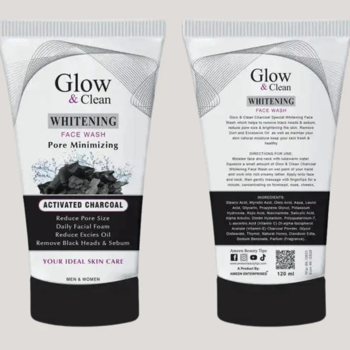 Glow and Clean Whitening Activated Charcoal Face Wash